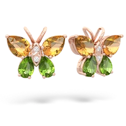 Citrine Butterfly 14K Rose Gold earrings E2215