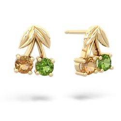 Citrine Sweet Cherries 14K Yellow Gold earrings E7001