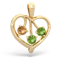 Citrine Glowing Heart 14K Yellow Gold pendant P2233