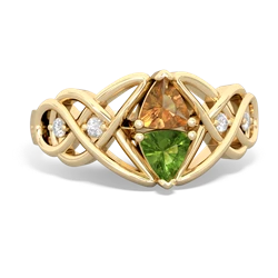 Citrine Keepsake Celtic Knot 14K Yellow Gold ring R5300