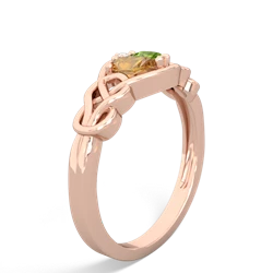 Citrine Celtic Love Knot 14K Rose Gold ring R5420