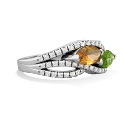 Citrine Diamond Rivers 14K White Gold ring R3070