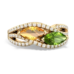 Citrine Diamond Rivers 14K Yellow Gold ring R3070