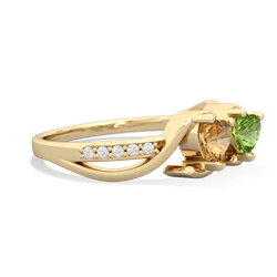 Citrine Side By Side 14K Yellow Gold ring R3090