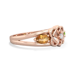 Citrine Hearts Intertwined 14K Rose Gold ring R5880