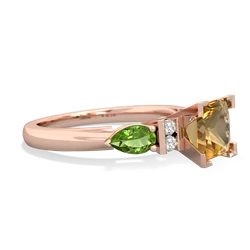 Citrine 6Mm Princess Eternal Embrace Engagement 14K Rose Gold ring C2002