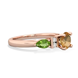 Citrine 6Mm Round Eternal Embrace Engagement 14K Rose Gold ring R2005