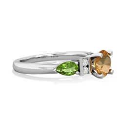 Citrine 6Mm Round Eternal Embrace Engagement 14K White Gold ring R2005