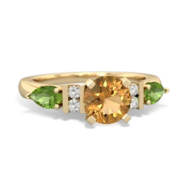 Citrine 6Mm Round Eternal Embrace Engagement 14K Yellow Gold ring R2005