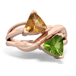 Citrine Split Band Swirl 14K Rose Gold ring R2341