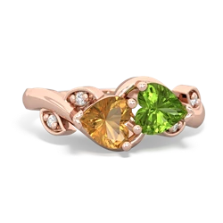 Citrine Floral Elegance 14K Rose Gold ring R5790