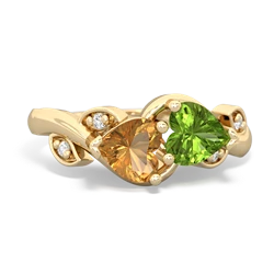 Citrine Floral Elegance 14K Yellow Gold ring R5790