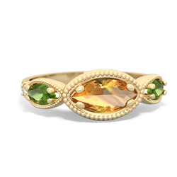 Citrine Milgrain Marquise 14K Yellow Gold ring R5700