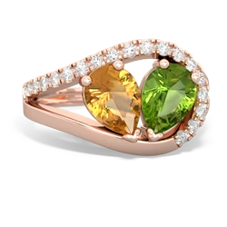 Citrine Nestled Heart Keepsake 14K Rose Gold ring R5650