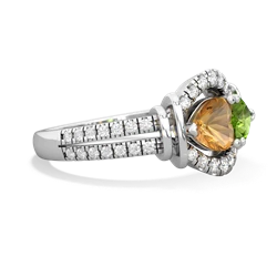 Citrine Art-Deco Keepsake 14K White Gold ring R5630