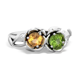 Citrine Rose Garden 14K White Gold ring R5510