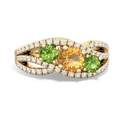 Citrine Three Stone Aurora 14K Yellow Gold ring R3080