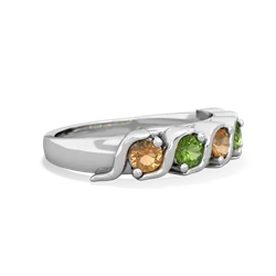 Citrine Anniversary Band 14K White Gold ring R2089