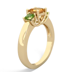 Citrine Three Stone Trellis 14K Yellow Gold ring R4015