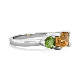 Citrine Three Stone 14K White Gold ring R5235