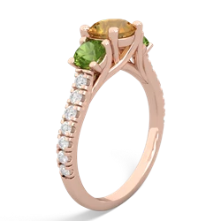 Citrine Pave Trellis 14K Rose Gold ring R5500