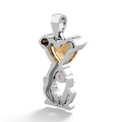 Citrine Puppy Love 14K White Gold pendant P5800