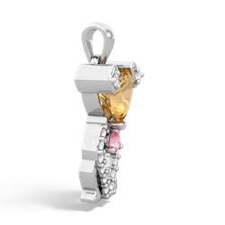 Citrine Puppy Love 14K White Gold pendant P5800