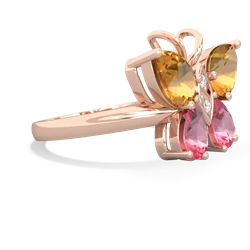 Citrine Butterfly 14K Rose Gold ring R2215