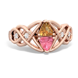 Citrine Keepsake Celtic Knot 14K Rose Gold ring R5300