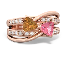 Citrine Bowtie 14K Rose Gold ring R2360