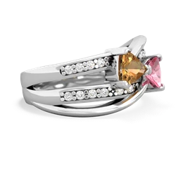 Citrine Bowtie 14K White Gold ring R2360