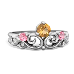 Citrine Crown Keepsake 14K White Gold ring R5740