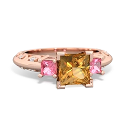 Citrine Eternal Embrace Engagement 14K Rose Gold ring C2001