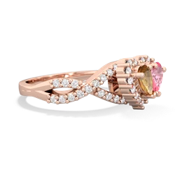 Citrine Diamond Twist 'One Heart' 14K Rose Gold ring R2640HRT