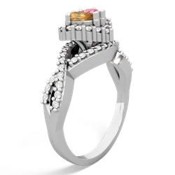 Citrine Diamond Twist 'One Heart' 14K White Gold ring R2640HRT