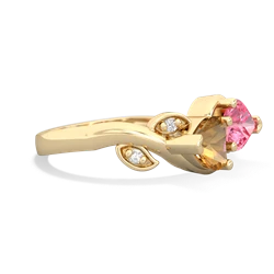 Citrine Floral Elegance 14K Yellow Gold ring R5790