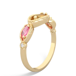 Citrine Milgrain Marquise 14K Yellow Gold ring R5700