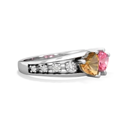 Citrine Heart To Heart 14K White Gold ring R3342