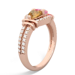 Citrine Art-Deco Keepsake 14K Rose Gold ring R5630