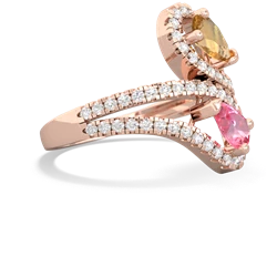 Citrine Diamond Dazzler 14K Rose Gold ring R3000