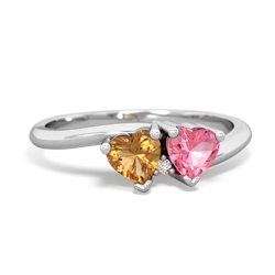 Citrine Sweethearts 14K White Gold ring R5260