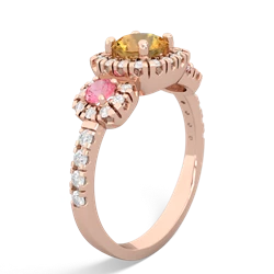 Citrine Regal Halo 14K Rose Gold ring R5350