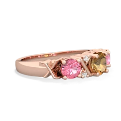 Citrine Hugs And Kisses 14K Rose Gold ring R5016