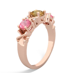 Citrine Hugs And Kisses 14K Rose Gold ring R5016