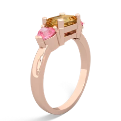 Citrine Three Stone 14K Rose Gold ring R5235