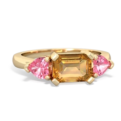 Citrine Three Stone 14K Yellow Gold ring R5235