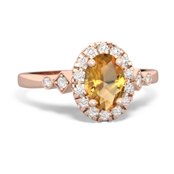 Thumbnail for Citrine Antique-Style Halo 14K Rose Gold ring R5720 - top view