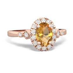 Citrine Antique-Style Halo 14K Rose Gold ring R5720