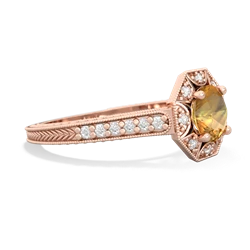 Citrine Art-Deco Starburst 14K Rose Gold ring R5520