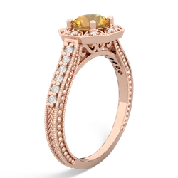 Citrine Art-Deco Starburst 14K Rose Gold ring R5520